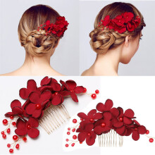 Groom's Red Flower Hair Clip_Surprise Gift