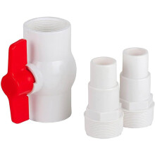 Black Friday AR512 On/Off valve adapter compatible 38 mm and 32 mm hose diameter, ball valve with T-handle, adapter compatible pool water shut-off_Su