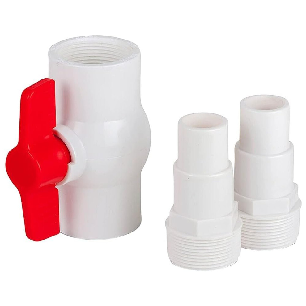Black Friday Ar512 On/Off Valve Adapter Compatible 38 Mm And 32 Mm Hose Diameter, Ball Valve With T-Handle, Adapter Compatible Pool Water Shut-Off_su 6902344821478