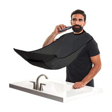 Grembiule Black Friday compatibile con rasatura e barba - Raccoglie la barba - Mantellina da barbiere_nera/nera_Regalo a sorpresa