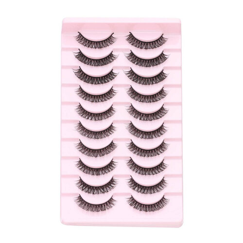 10 ζευγάρια ψεύτικες βλεφαρίδες 3D Mink DD Curl Russian_Δώρο έκπληξη