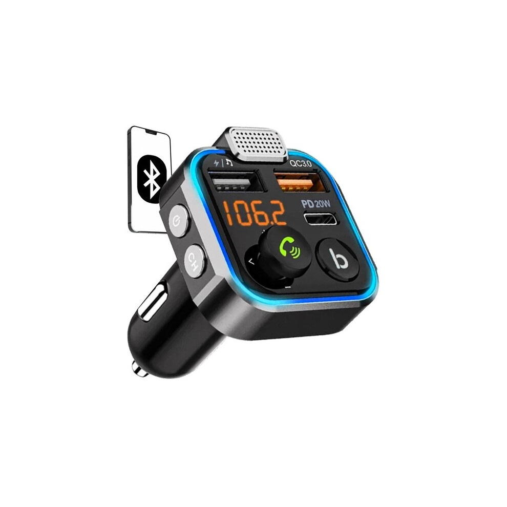 Bluetooth Fm Transmitter & Charger 20W - Compatible The Car - Car Charger_101_surprise Gift 6902344825193