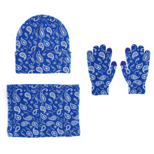 Winter Hat Scarf Gloves Beanie Snow Knitted Skull Cap Touch Screen Mittens Circle Scarves compatible Women_Surprise Gift