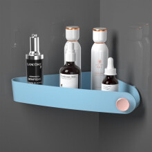 Bathroom Corner Shelf, Shower Shelf compatible Bathroom Storage, Shower Organizer with Self-Adhesive Stickers compatible Bathroom & Kitchen, Light Bl