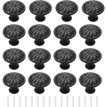 Black Friday 16 pcs black door knobs kitchen cabinet handles drawer knobs vintage_Surprise Gift
