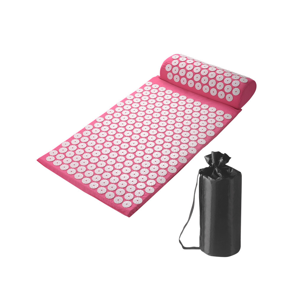 Acupressure Mat and Pillow Set with Bag Acupuncture Mat compatible Neck and Back Pain, Muscle Relaxation Stress Relief, Sciatica Pain Relief Pillow -