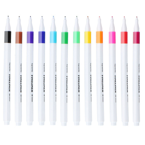 Στυλό Fineliner\xa0 / Μαρκαδόροι συσκευασίας 12 - Ποικιλία χρωμάτων_Δώρο έκπληξη