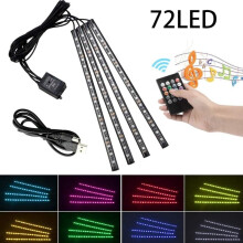 Black Friday 72 LED Auto-Innenraumleuchte RGB 8 Modi LED-Streifenlampe für stimmungsvolle Auto-Innenraumbeleuchtung mit USB-Anschluss, kabelloser Fer