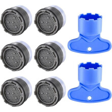 Aerator M18.5, 6-pack Faucet Aerator, Water Saving Faucet Filter with 2 Keys, External Thread_Surprise Gift