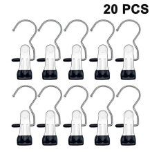 Black Friday 20 pcs Boot Hanger Clips, Laundry Hook Hanging Clothes Pegs Stainless Steel Hanger Holder Clips Compatible with Socks, Towels, Underwear