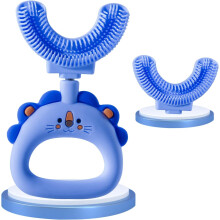 Brosse à dents en forme de U pour enfants (2-7 ans), tête de brosse souple en silicone alimentaire, rotation à 360, idéale pour le Black Friday.