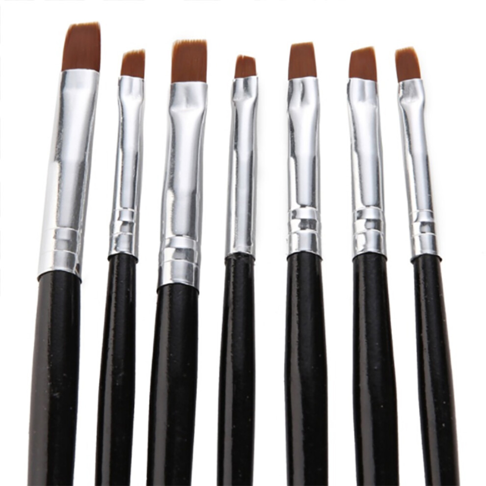 Black Friday 7Pcs Acrylic/Uv Brushes Nails_black/Black_surprise Gift