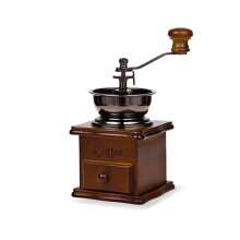 Black Friday Wooden Coffee Grinder Vintage Antique Ceramic Hand Cranked Coffee Grinder with Retro Style Wooden Coffee Grinder_Surprise Gift