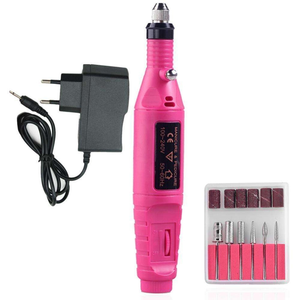 Black Friday Electric Nail File, Electric Nail File, 6 Bits Included_pink/Rosa_surprise Gift