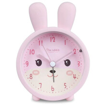 Black Friday Children's alarm clock compatible girls without ticking, rabbit children's alarm clock silent alarm clock with light student_Pink_Surpri