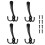 4-Pack - Triple Wall Hangers / Wall Hooks - Coat Hangers_Black_Surprise Gift 1