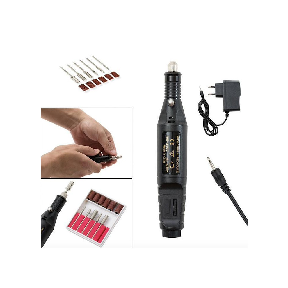 Black Friday Electric Nail File, Electric Nail File, 6 Bits Included_black/Black_surprise Gift