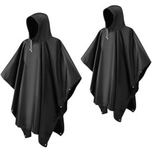 Black Friday 2 pcs Rain Poncho compatible Adults, Lightweight Reusable Poncho Waterproof Adult Eva Raincoat Emergency Rainwear with Hood compatible H