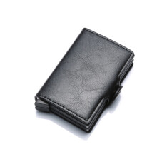 RFID Wallet with Pop-up and artificial leather - black_Surprise Gift