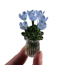 Handwerk Kristallen Bloem Standbeeld Ornamenten Kunstbloem-Blauw