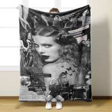 Taylor Swift The Eras Tour Deken/Spoel, High Definition, Zacht, Warm, Pluizig, Geschikt voor Slaapkamer, Flanellen Bank, Feestdecoratie, Cadeau_Verra