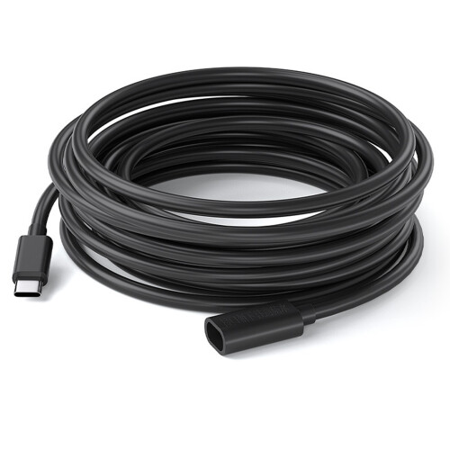 Flexible USB C Power Extension Cable for Type C-Black 8 meters