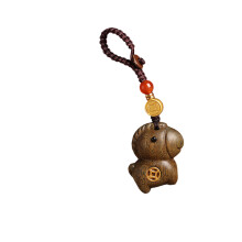 Stylish Natural Wood Horse Keychain Phone Strap-Green keychain