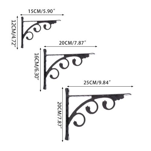 Triangulära hyllkonsoler aluminium 2-pack 1