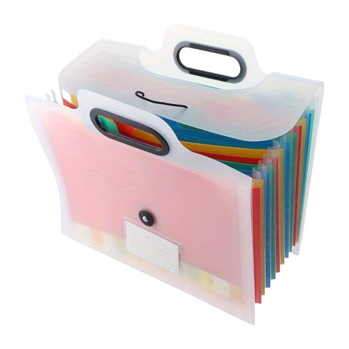 Large Pocket Handheld File Folders Organ Bag-White