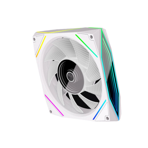 12x12cm PWM Controlled Cooling Fan For Computer-White front