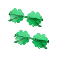 Saint Patrick's Day Shamrock Glasses Irish Lucky Green- three