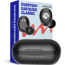 Raycon The Everyday Earbuds with Microphone- Stereo Sound in-Ear Bluetooth Headset True Wireless 32 Hours Playtime (Matte Black)