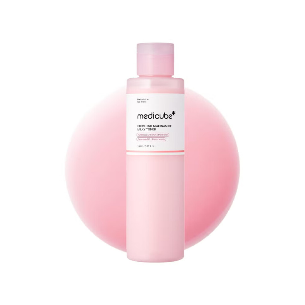 Pink Pdrn Niacinamide Milky Toner For Hydrating, Moisturizing, Soothing, Ceramide, Peptide, Glass Glow Skin, Korean Skincare | 150Ml