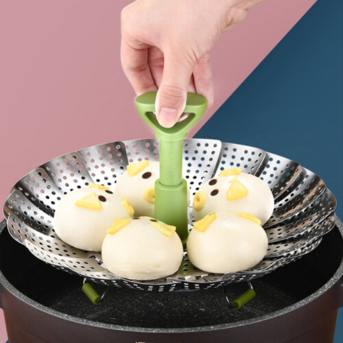 Foldable Stainless Steel Steamer Basket with Handle 2