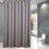 Light Grey Polyester Shower Curtain & Liner Set 100 x 180 cm 2