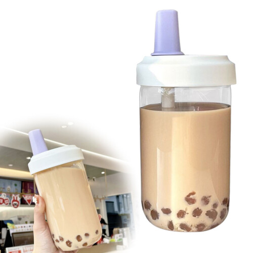 Reusable Boba Cup with Lid and Straw 20 oz 1