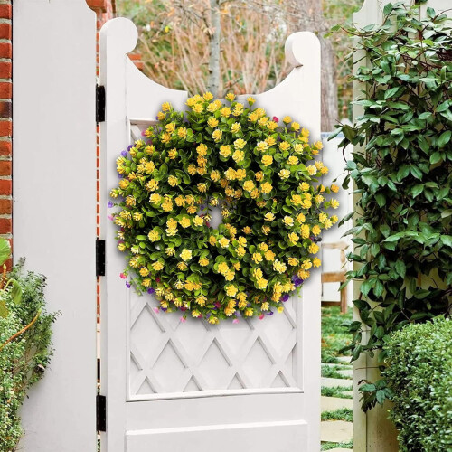 Yellow Spring Summer Wreath 40cm Door Hanging 2