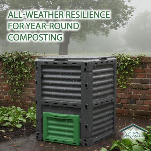 300L Composter Compost Bin Grass Eco Friendly Converter Debris Waste Garden Home 1