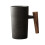 Ceramic Coffee Mug Retro Stoneware with Wooden Handle 250ml 2