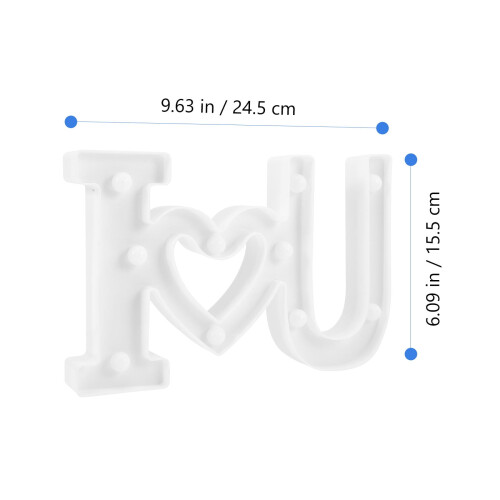 White Heart Neon Sign Plastic Wall Decor 24.5x15.5cm 1