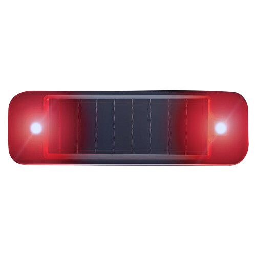 Waterproof LED Solar Power Car Warning Light-Black red light