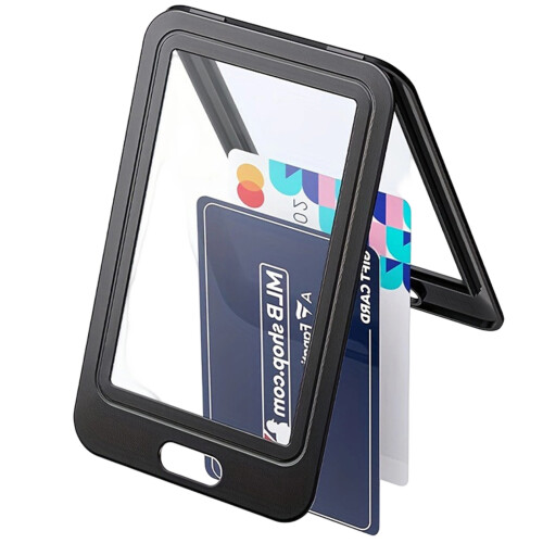 ID Badge Holder with Double Sided Window Hard Plastic Card