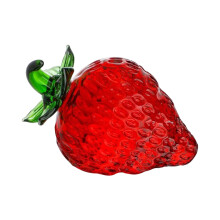 Miniatuur glazen fruit presse-papier voor woonkamer-aardbei