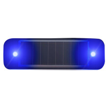 Waterproof LED Solar Power Car Warning Light-Black blue light