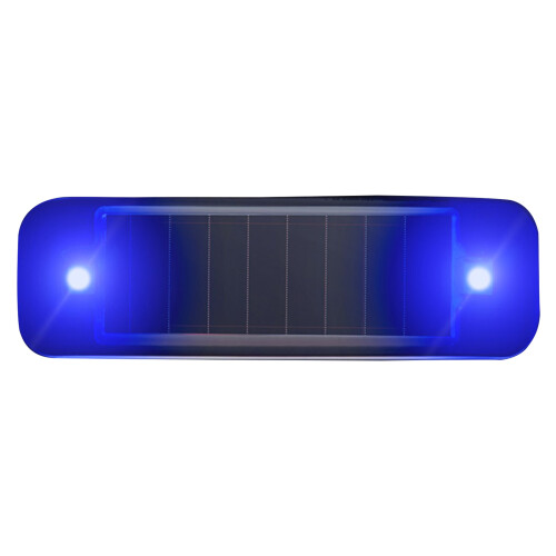 Waterproof LED Solar Power Car Warning Light-Black blue light