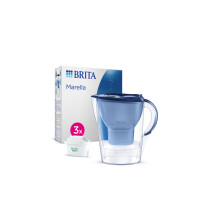BRITA Marella Cool Wasserfilterkanne 2,4L + 3 Maxtra Pro All-in-1 Wasserfilter blau