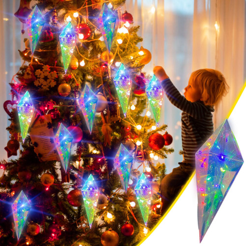 Multicolor Ice Pendant Christmas Lights, Indoor, Short