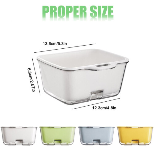 Double-Layer Plastic Kitchen Strainer Bowl Set 2