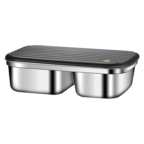 Stainless Steel 3-Compartment Bento Box, Leak-Proof
