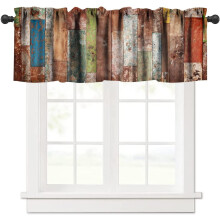 Landelijke volantgordijn 54x18 inch polyester met tunnelzoom